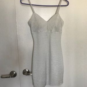 White and silver bodycon dress
